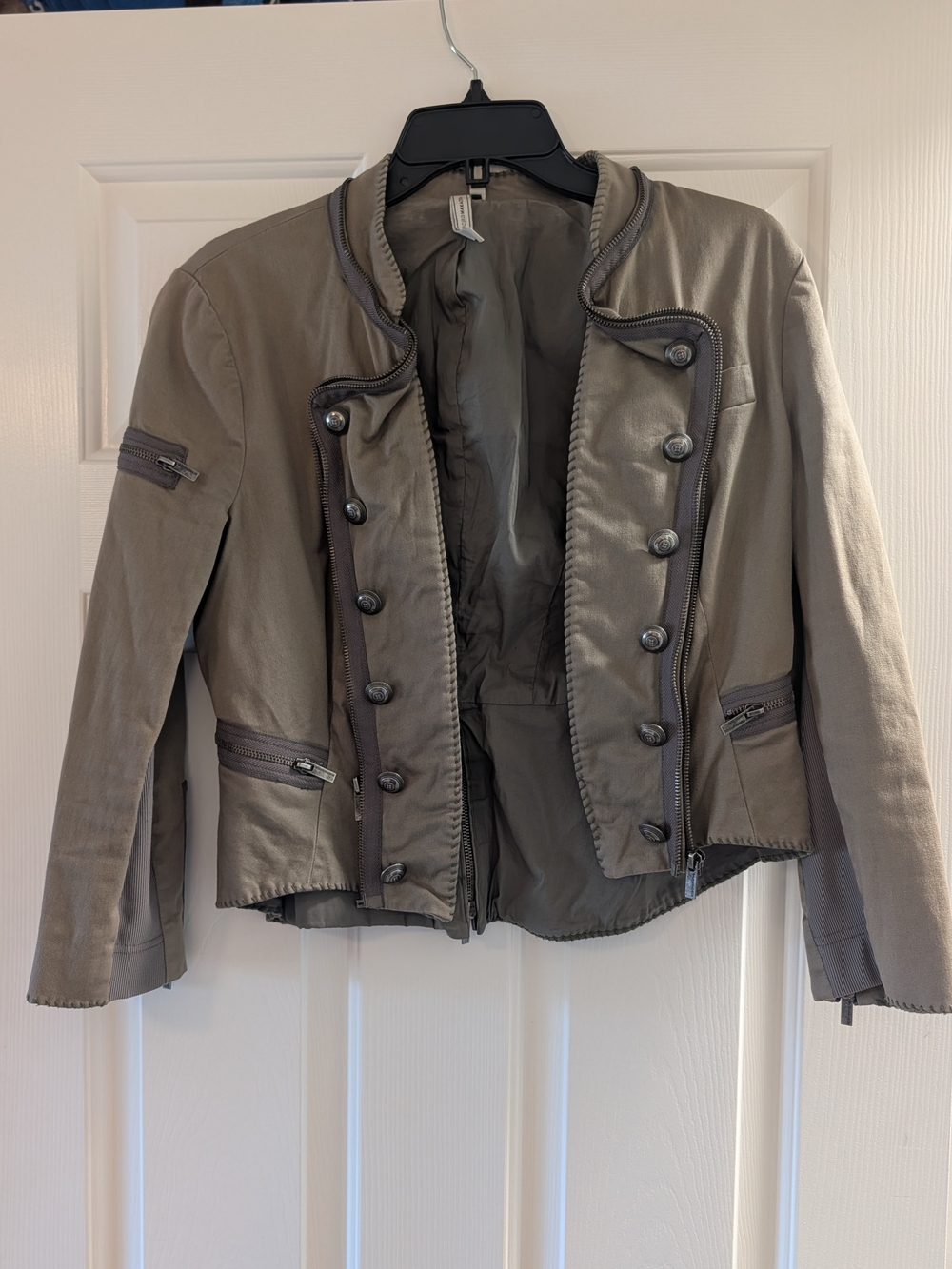 BCBGMaxAzria Olive Green Military-Style Button Jacket